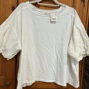 Free People Blossom Tee white